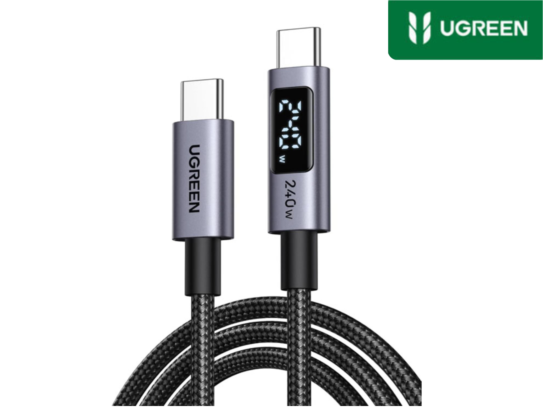 Cable Ugreen 240W USB-C a C LED para iPhone 17 Pro, MacBook, Galaxy S25, Chromebook