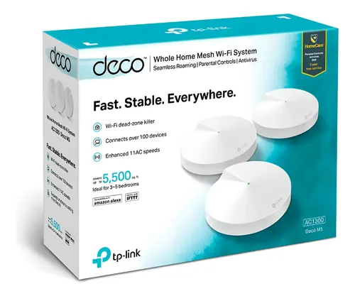 ROUTER MESH TP-LINK DECO M5-3 AC1300 DUAL BAND WHOLE HOME WI-FI (PACKX3)