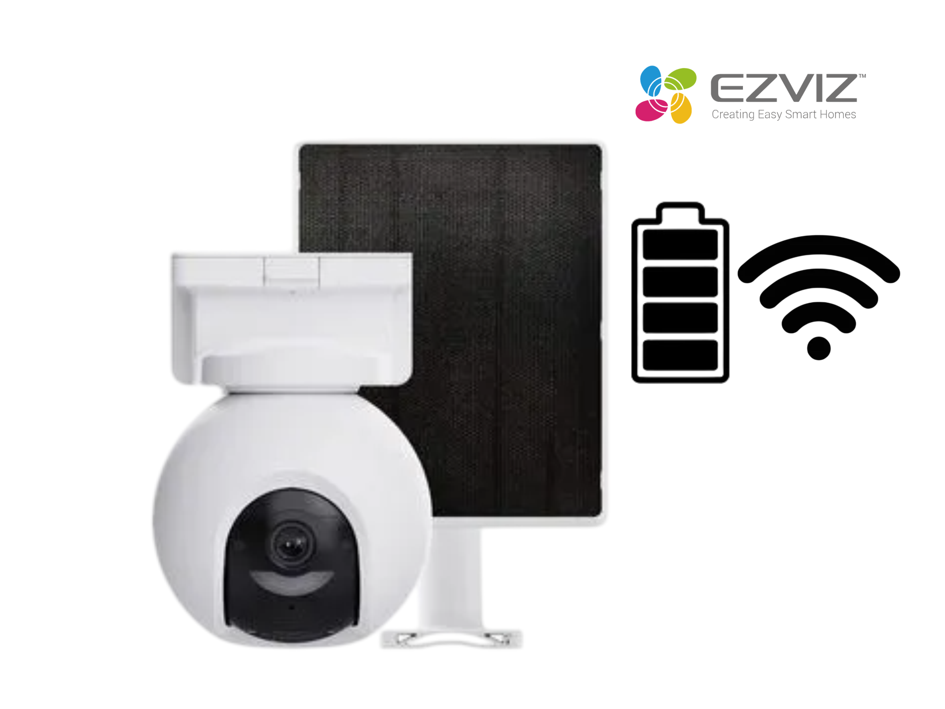 KIT CAMARA EZVIZ EXT CB8 PRO 8MP 4K, AUDIO 2 VIAS , WIFI 2.4GHZ, 360° A COLOR, CON SIRENA INTEGRADA,IP67 CON PANEL SOLAR