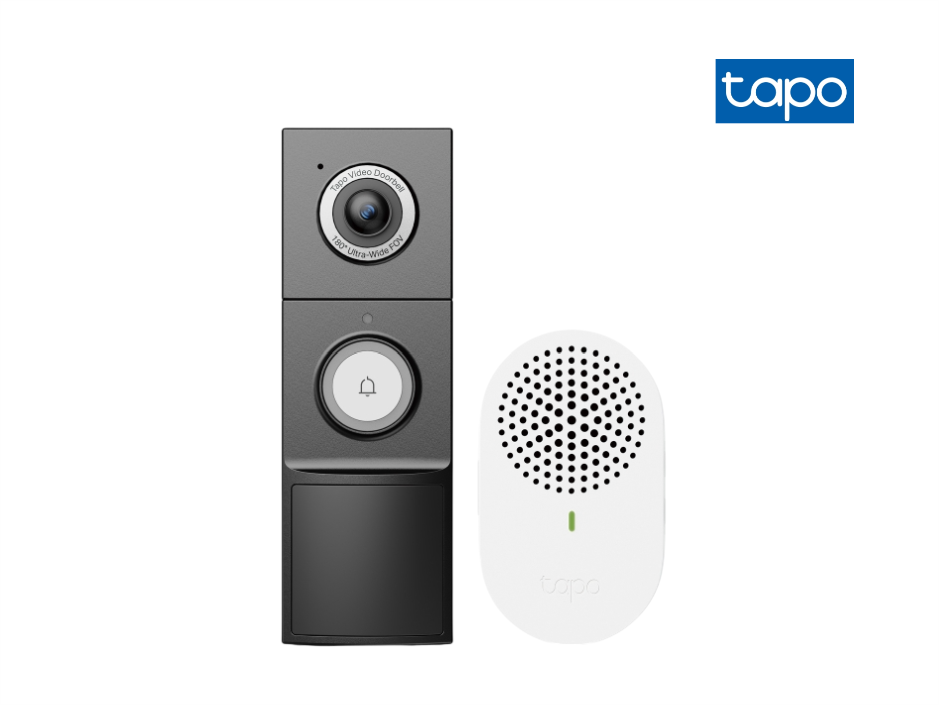 TIMBRE INTELIGENTE TAPO D235 5MP 2K, WIFI,FIJA, AUDIO BIDIRECIONAL,VISION ULTA AMPLIA 180°,VISION NOCTURNA A COLOR CON FOCO,IP66,ALIMENTACION POR BATERIA O CABLE