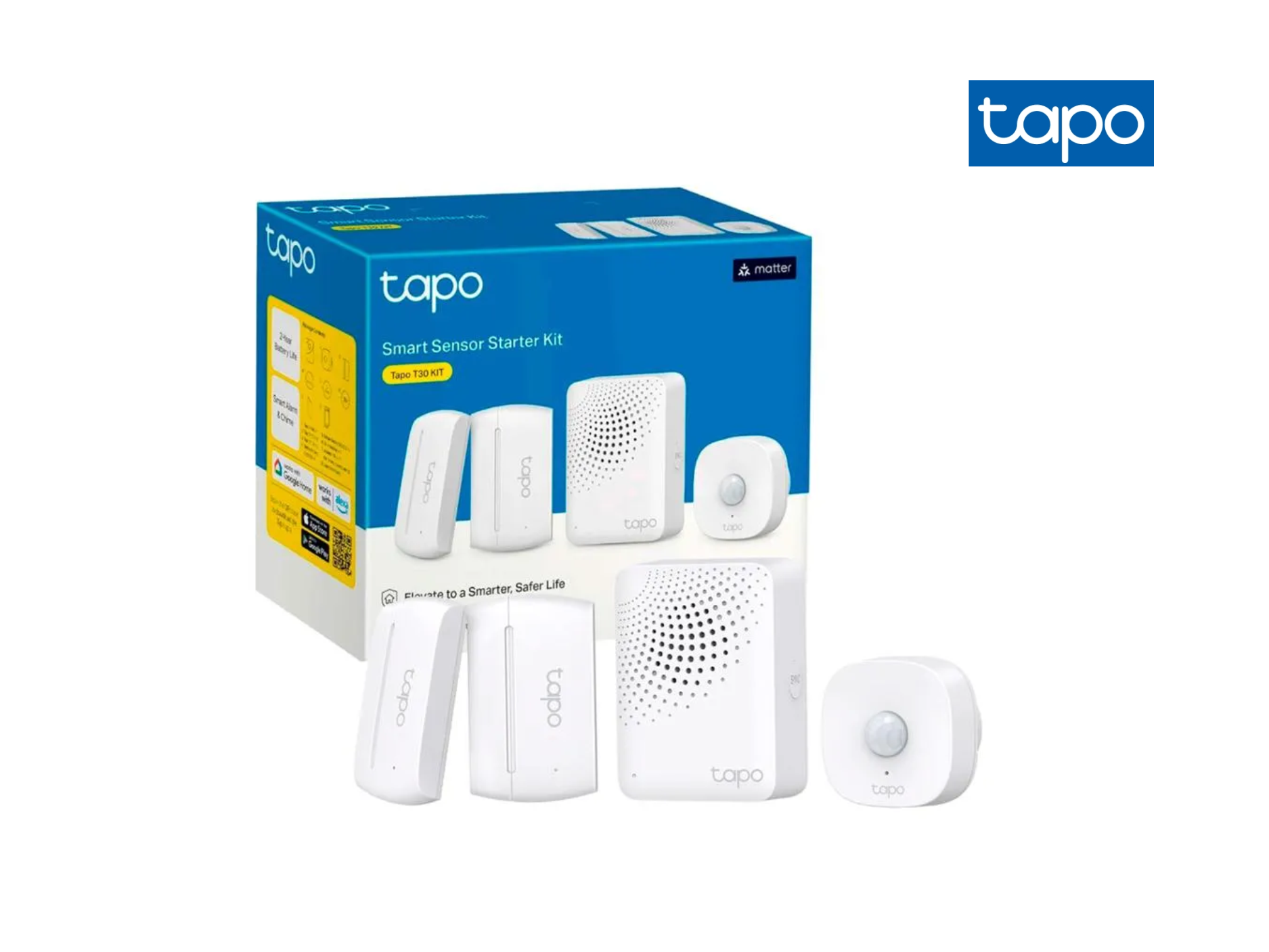 KIT TAPO T30 SENSOR INTELIGENTE , WIFI,DETECCION DE MOVIMIENTO,PROTECCION DE VENTANAS Y PUERTAS,SMART HUB CON TIMBRE,ACTIVA LA  ALARMA  DEL CONCENTRADOR,AUTOMATIZACION DEL HOGAR