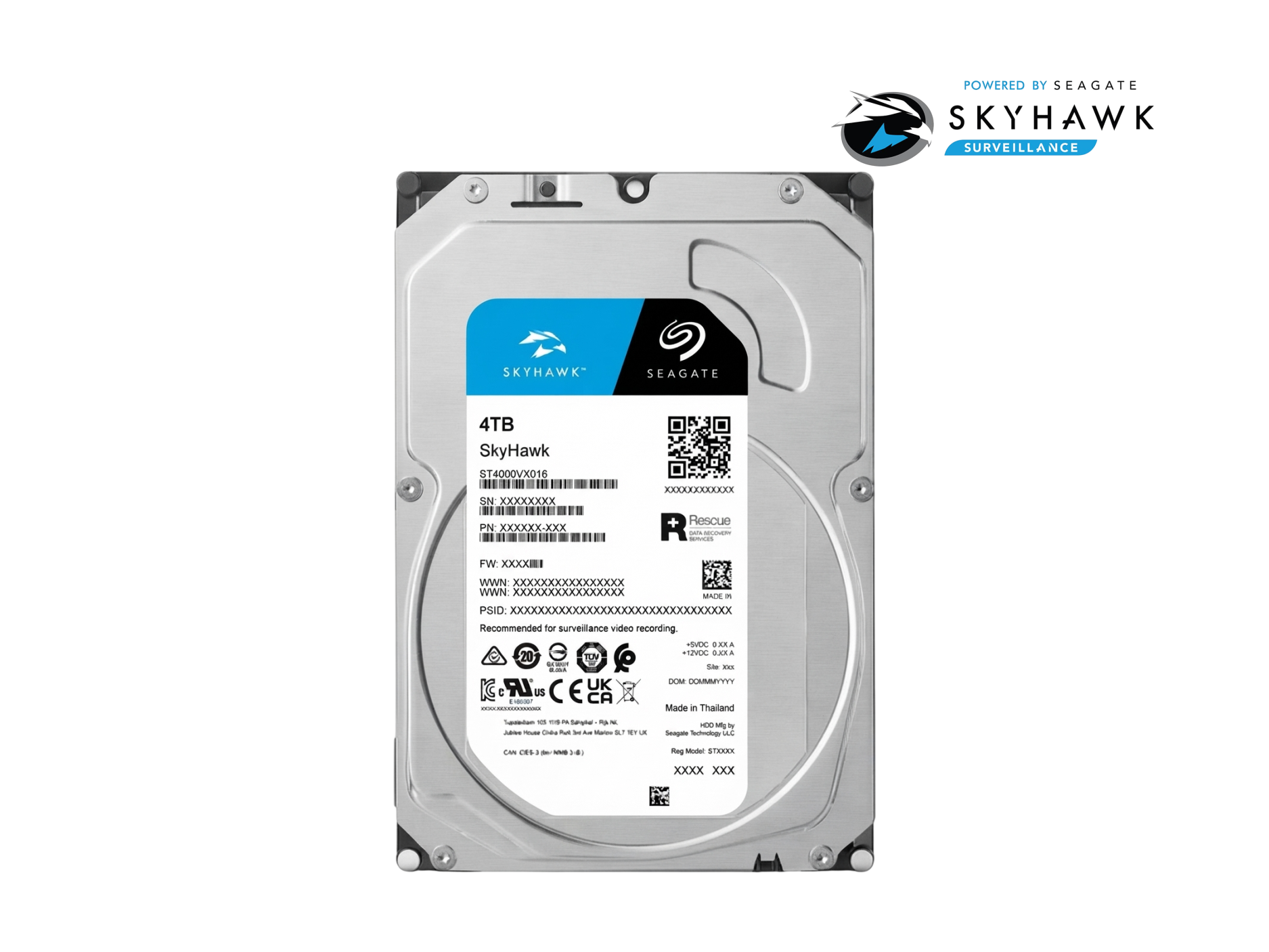 DISCO DURO 4TB HDD SEAGATE SKYHAWK SURVEILLANCE PARA CAMARAS DE VIGILANCIA