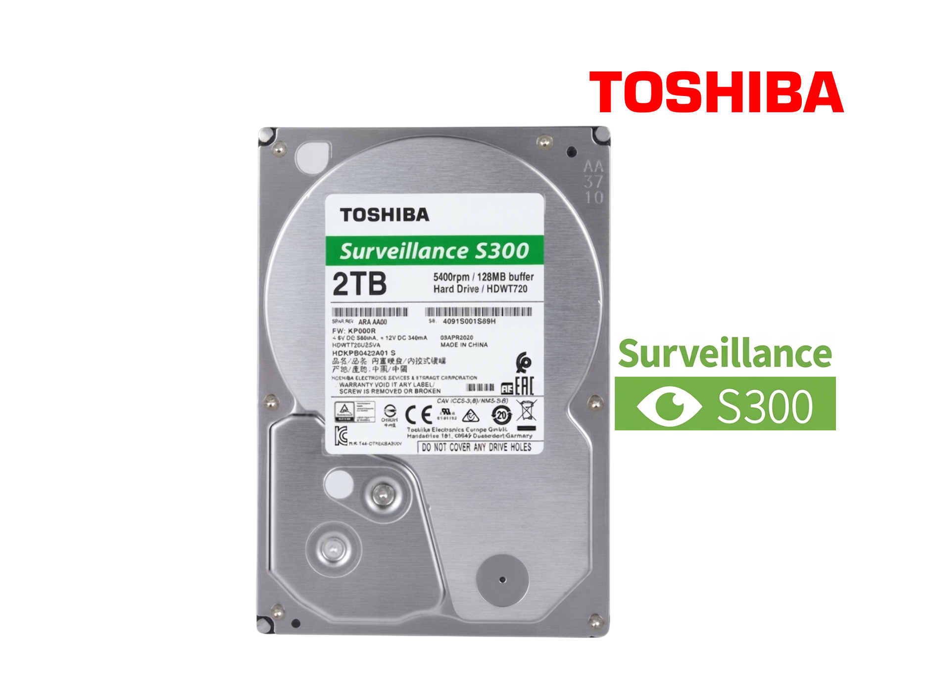 DISCO DURO 2TB HDD TOSHIBA S300 SURVEILLANCE PARA CAMARAS DE VIGILANCIA