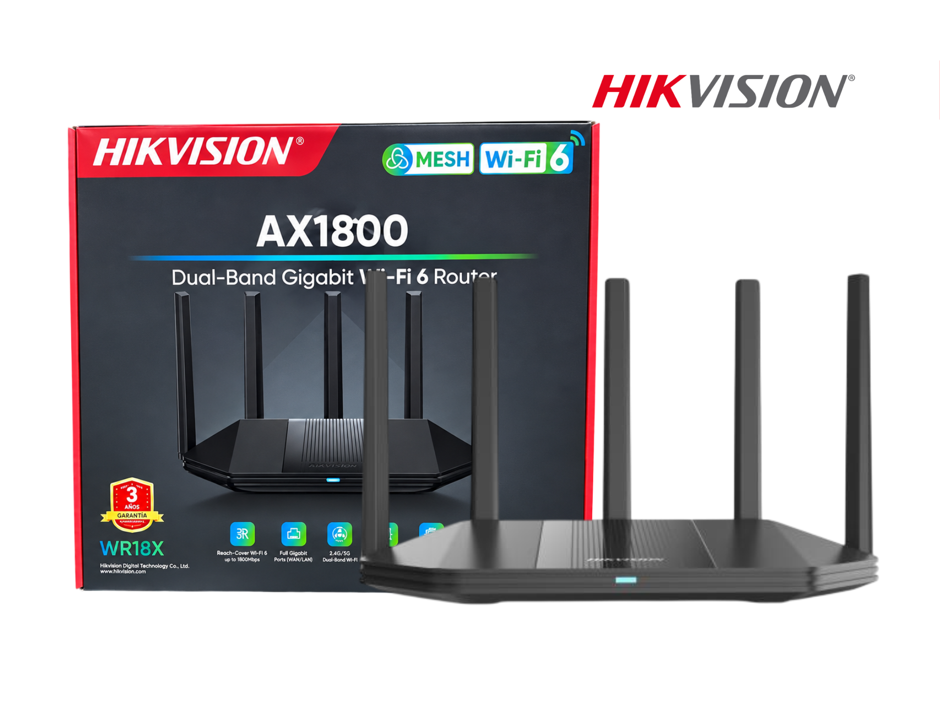Router HIKVISION inalámbrico Dual-band Gigabit AX1800