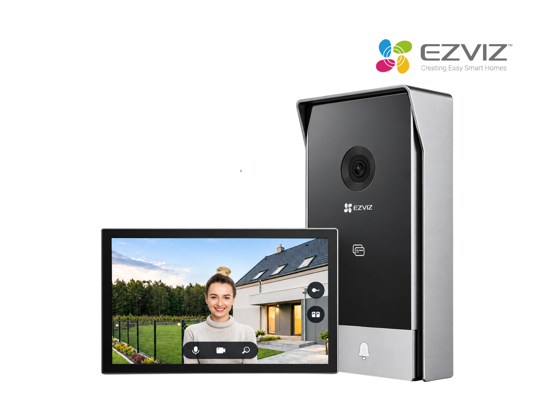 VIDEOPORTERO EZVIZ HP7 3MP 2K, WIFI 2.4GHZ Y 5GHZ  ,FIJA, AUDIO BIDIRECIONAL,VISION NOCTURNA,IP66,PANTALLA TACTIL 7 PULGADAS