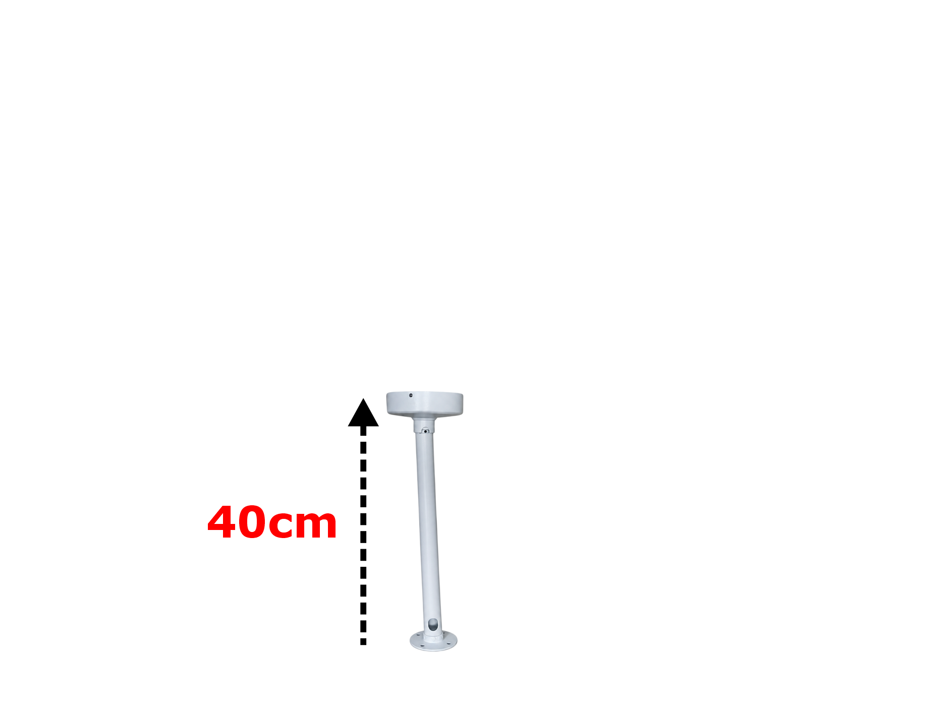 SOPORTE DE BRAZO DELGADO RECTO 40CM ,METALICO