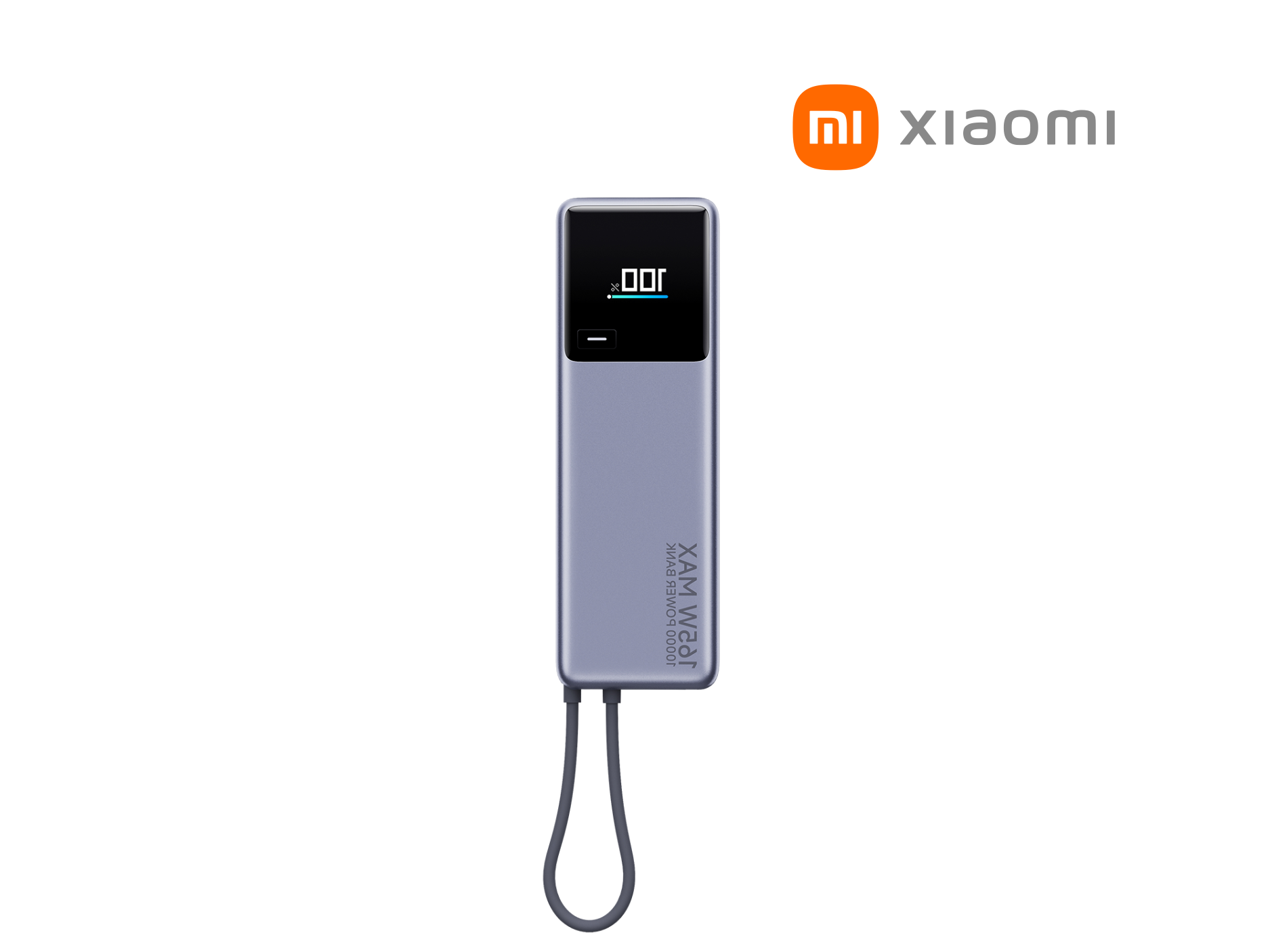 POWER BANK XIAOMI 10000 MAH 165W USB-C CABLE INTEGRADO CARGA ULTRA RAPIDA PARA IPHONE , GALAXY , ANDROID CON PANTALLA LED