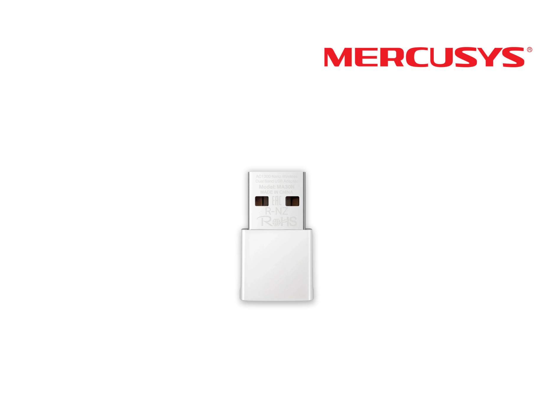 ADAPTADOR USB NANO WIFI MERCUSYS AC1300 MA30N DOBLE BANDA 2.4GHZ Y 5 GHZ