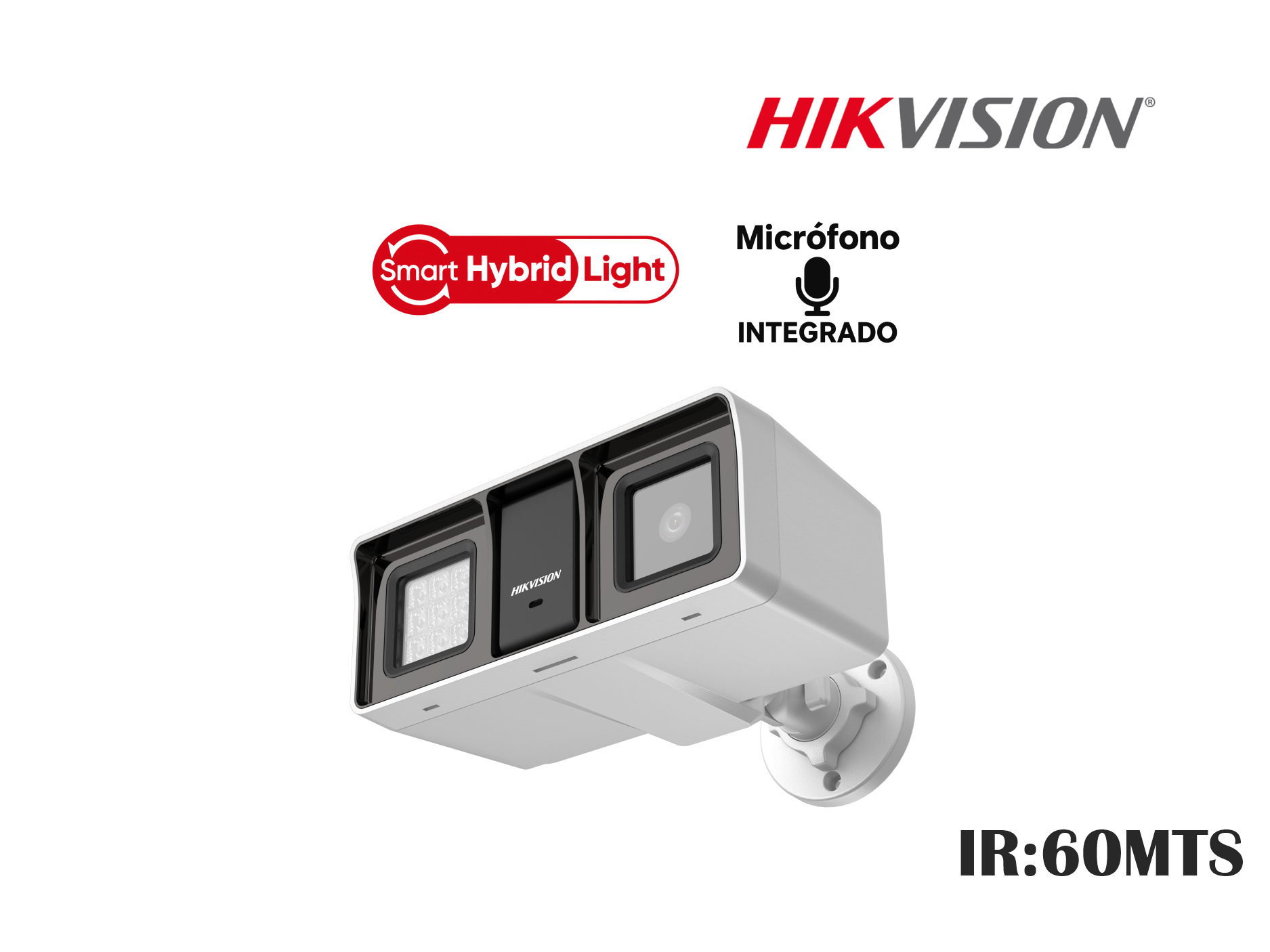 CAMARA HIKVSION ANALOGA TUBO 5MP 3K,  FIJA ,SMART HYBRID LIGHT,C/AUDIO,2.8MM,HASTA 60MTS