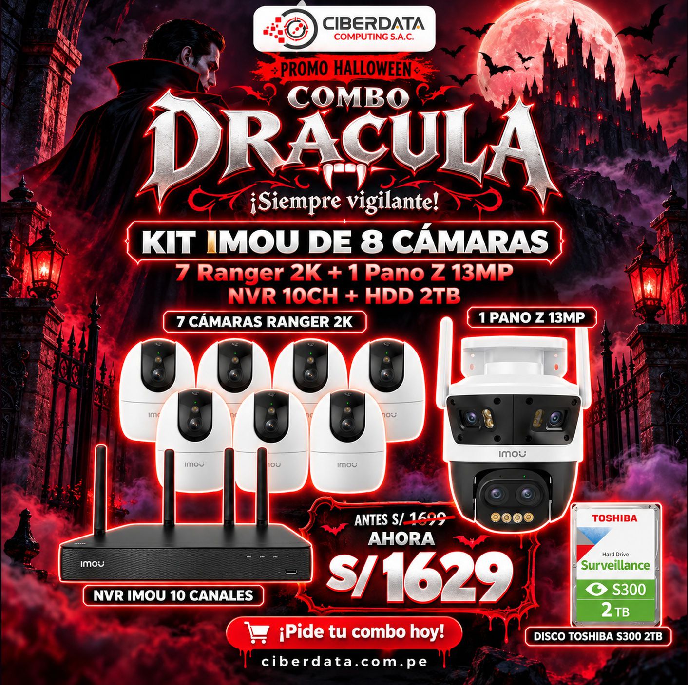 PROMO DRACULA🦇 HALLOWEEN 🎃KIT 8 CAMARAS