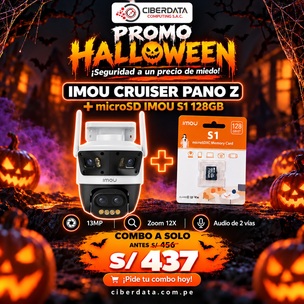 🎃PROMO HALLOWEEN🎃 IMOU CRUISER PANO Z 13MP ,ZOOM 12X , + MEM 128GB🎃🛡️
