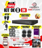 KIT HIKVISION DE 8 CANALES 5MP 3K CON AUDIO 1HDD DE 2TB DS7208HQHI-M1/XT