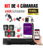 KIT 4 CÁMARAS TUBO FULL HD  CON AUDIO, INCLUYE APLICACIÓN GRATIS PARA VISUALIZAR POR INTERNET